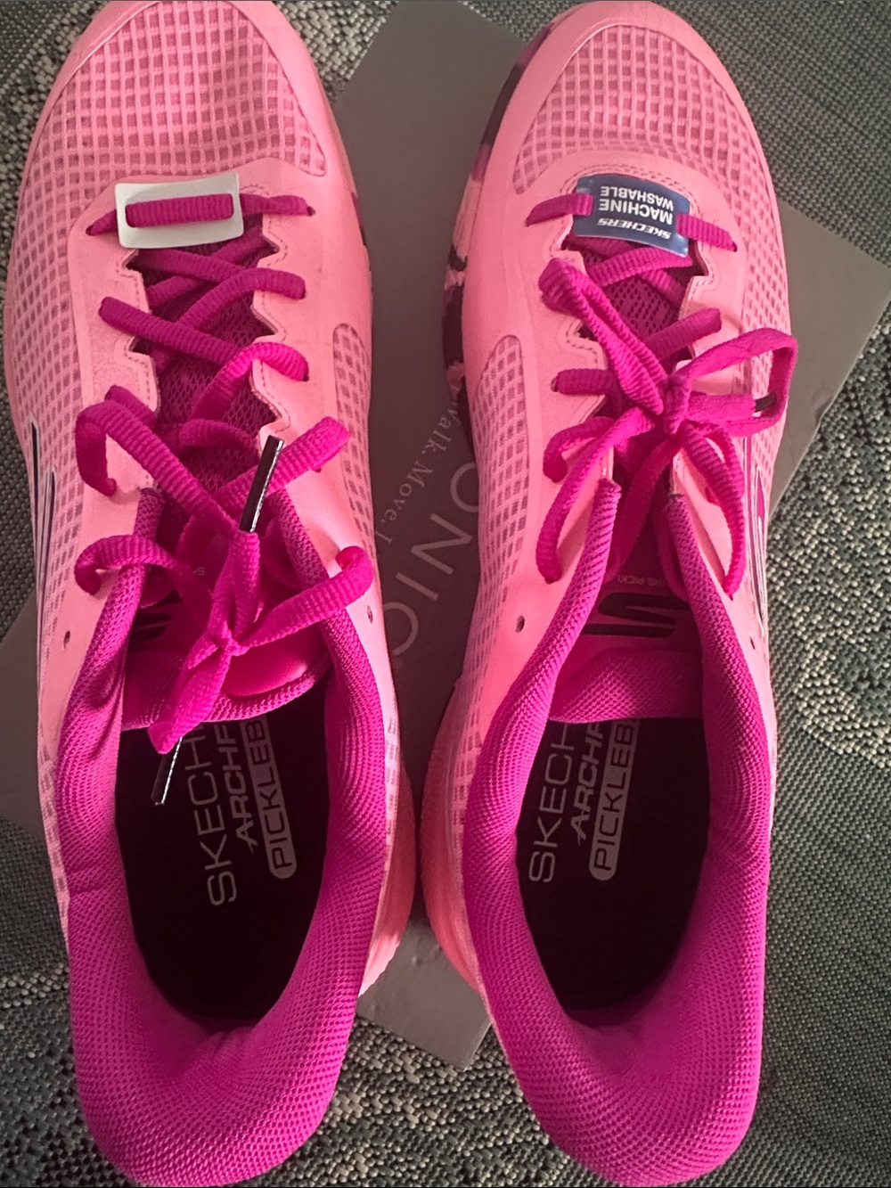 Skechers Women’s Hot Pink Mesh Athletic Sneakers - Picture 3 of 3